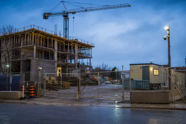 Temporary security camera coverage at an active construction site