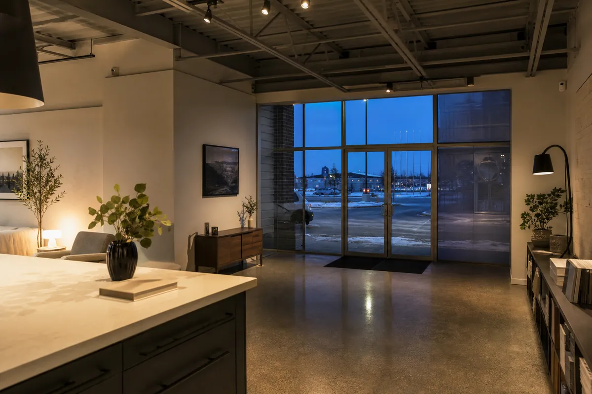 Discreet intrusion detection protecting a storefront after hours